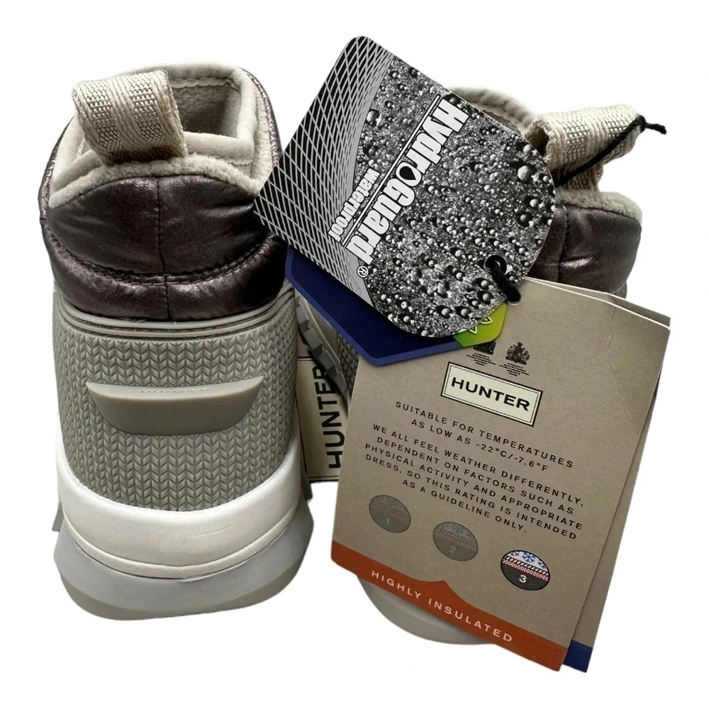 Hunter Women's Insulated Metallic Snow Boots - Silver/Grey